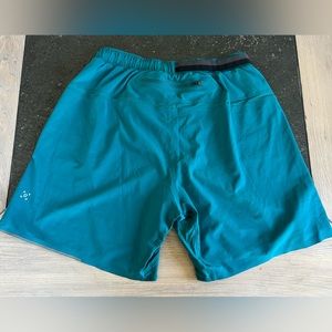 Men’s lululemon liner-less teal blue shorts. Size medium.